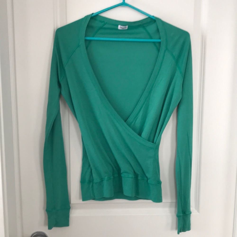 Green Splendid Wrap Top